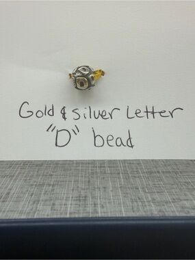 Pandora Retired 14K Gold Sterling Silver Letter D Initial Charm 790298D